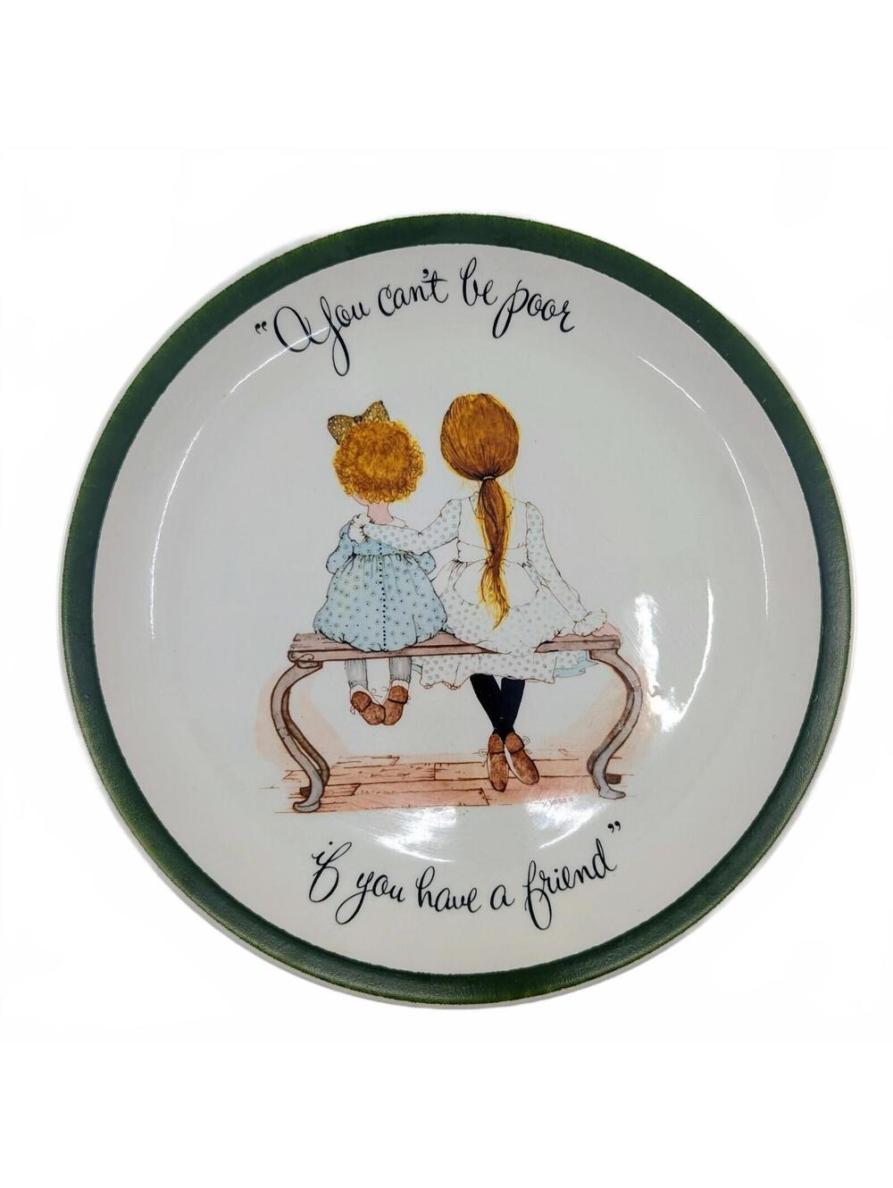 Vintage Holly Hobbie Collector Plate You Can't Be Poor If You Have a Friend